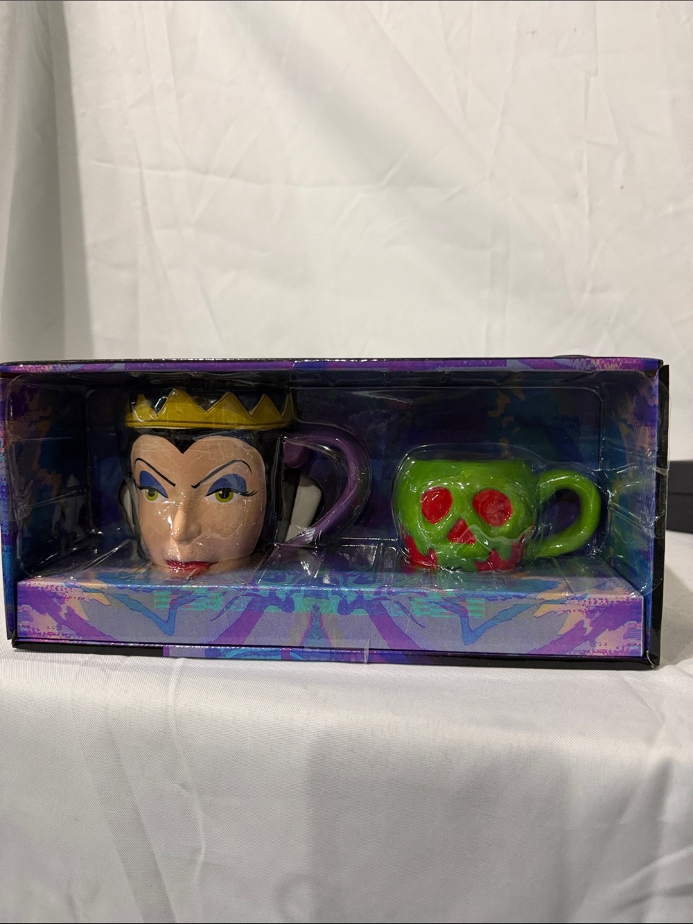 Disney Villains 3D Sculpted Ceramic Mug 2pc Set 3D Ceramic Mug Set Purple &